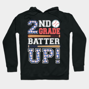 2nd Grade Batter Up Baseball-Second Grade Back To School Hoodie